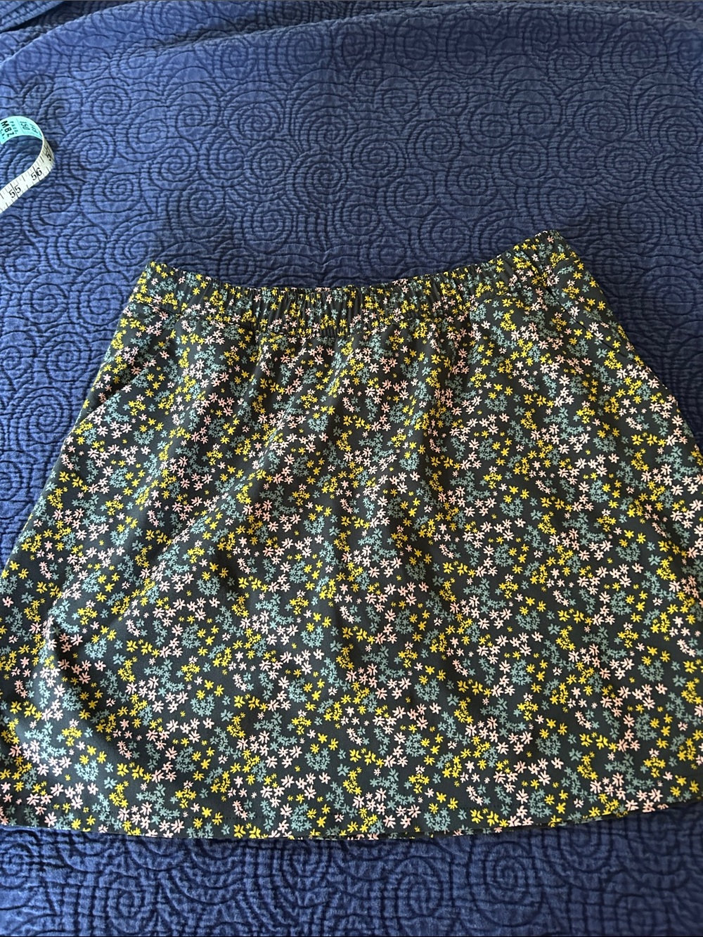 Toad&Co Black skort with Yellow and Pink Floral Print